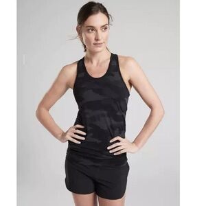 Athleta Speedlight Camo Tank Top Black Camo
